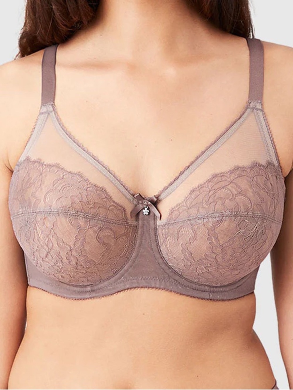 Wacoal Retro Chic 34D Underwire Bra, Mesh Panels, Cappuccino 855186